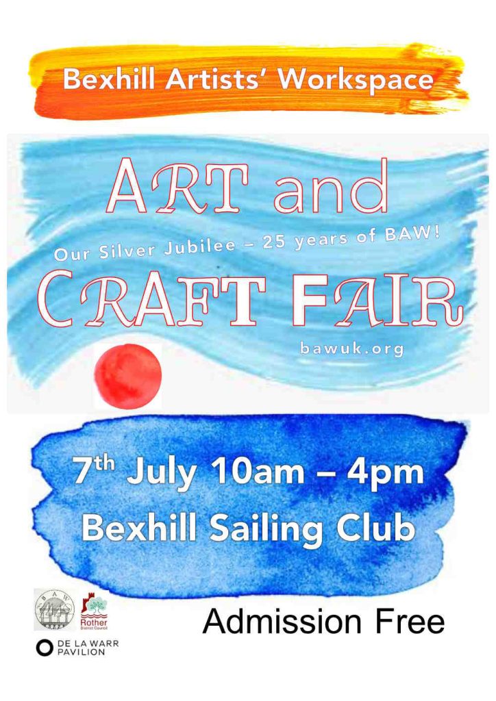 Poster for 7th July 2023 Craft Fair, Bexhill Sailing Club.